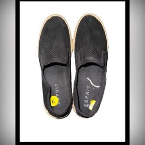 Esprit Men's Black and Tan Slip-On Loafers
